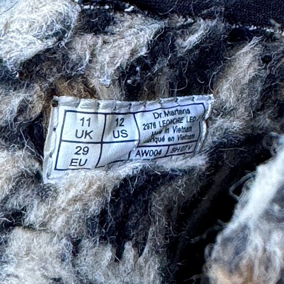 DR DOC MARTENS Leopard Lined Chelsea Boots Girls 12 29 EU Faux Fur Pull On Boot - Picture 9 of 9